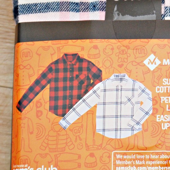 Member's Mark 2pack Girl's Flannel Shirt Size 14/16 - Picture 4 of 4